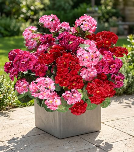 Artificial Geraniums Fake Flowers