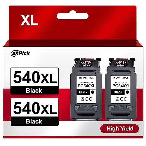 CanPick 540XL PG 540 XL Black Compatible with Canon 540 XL for Canon Printer Cartridges 540 PG 540 PG-540XL for Canon Pixma TS5150 MG3650s TS5151 MG4250 MX475 MG3600 MG3650 TS5100 MX395 2 (2 Black pack: