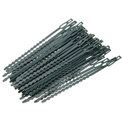 ICYANG 100pcs 6.7″ Adjustable Plastic Plant Ties for Garden Tree Climbing Support, Flexible Plastic Cable Ties, Reusable, Green