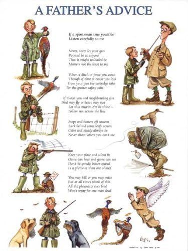 Father's Advice shooting poem greeting card by Bryn Parry