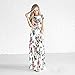 VOKY Women's Short Sleeve Printing Dress Round Neck Boho Plus Size Long Maxi Dress for Beach Party