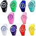 CdyBox Men Women Silicone Band Wristwatches Jelly Colorful Wrist Watch Analog Sports Watch Wholesale (10 Pack)
