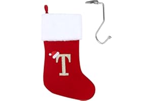 infleesh 20 Inches Monogrammed Red Christmas Stockings Holder with Letters,Super Soft Christmas Stockings Large Monogram Stockings Red Letter Stockings for Christmas Holiday Xmas Gift
