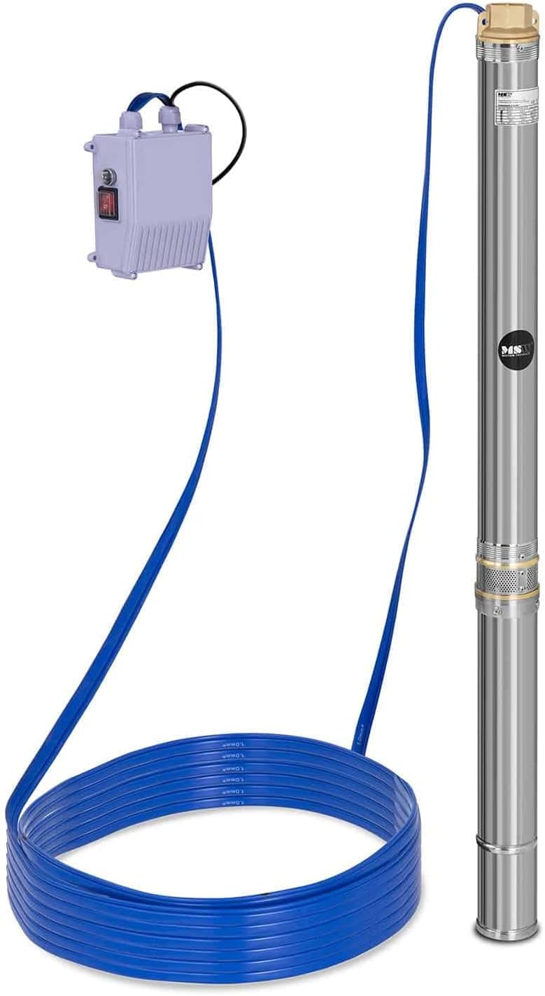 MSW Motor Technics Deep Well Pump 3800 l/h 550W 60m Max Depth Stainless Steel