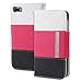 Fosmon CADDY Series Leather Wallet Case for Blackberry Z10 (White, Pink & Black)