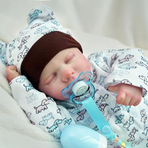 Brastoy Bebê Reborn Boneca Silicone Pintada Menino Urso Original 48cm