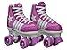 New! 2016 Epic Star Pegasus Indoor Outdoor Classic High-Top Quad Roller Skates w/ 2 Pair of Laces (Purple & White)