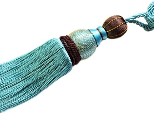 One Pair High-grade European Style Curtains Tieback Rope Retro Tassel Curtains Buckle (Blue)