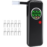 Layfitty Breathalyzer,Alcohol Tester with LCD Digital Display,Breathalyzer with 10 Mouthpieces for Home and Party Use(Black)