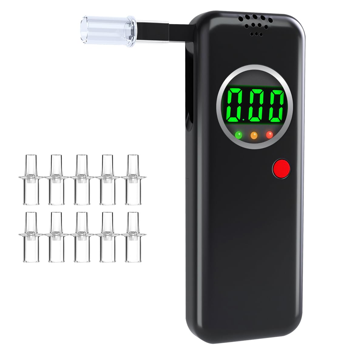 Photo 1 of Breathalyzer,COCOCKA Professional-Grade Accuracy Alcohol Tester with LCD Digital Display,Portable Alcohol Tester for Home and Party Use(Black,10 Mouthpieces)