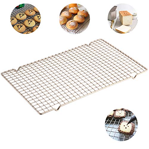 Ottsuls Professional Grade Stainless Steel Cooling and Roasting Wire Rack Fits Half Sheet Baking Pan for Cookies, Cakes Oven-Safe for Cooking, Smoking, Grilling, Drying (Size 11" x 17")