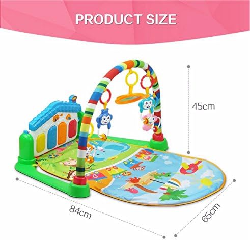 Crack4Deal Kick and Play Musical Piano with Hanging Toys | Baby Playing Mat for 0-2 Years | 100% Safe | Color/Print May Vary