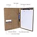 Geila Business PU Leather Resume Storage Clipboard Folder Portfolio Padfolio, Interview/ Legal Document Organizer & Business Card Holder for Office Conference (Pink)