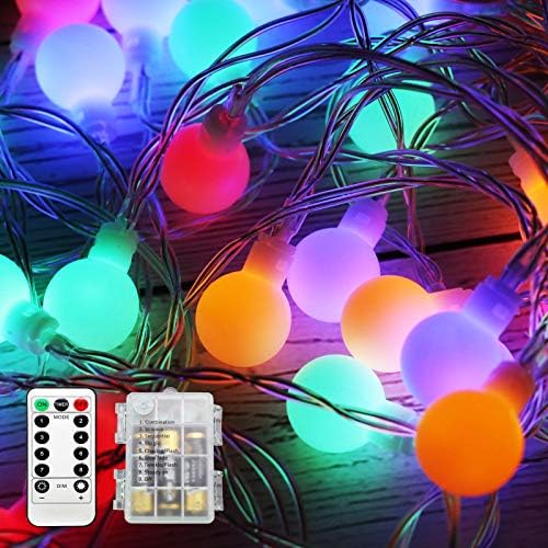 YSDRoyal String Lights, 50 LED Colored Fairy Lights Waterproof, String Lights Plug in, 16.4 Ft, Patio String Lights with Remote Control for Patio Garden Party Xmas Tree Wedding Decoration
