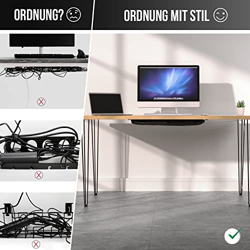 Flexible Cable Network Desk - Cable Management Desk - Cable Duct - Cable Tray - Cable Net Black