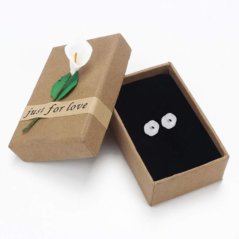 Twisted Love Knot Sterling Silver Post Stud Earrings for Women Girls
