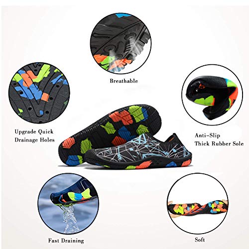 Benkii Mens Womens Water Shoes Quick Dry Barefoot for Yoga Swim Diving Surf Aqua Sports Pool Beach (bluediamond 39) - Thumbnail 2