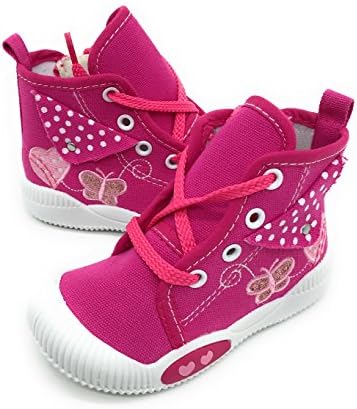 Blue burry EASY21 Toddler High Top Canvas Shoes Sneakers,Fuchsia73,Size 5