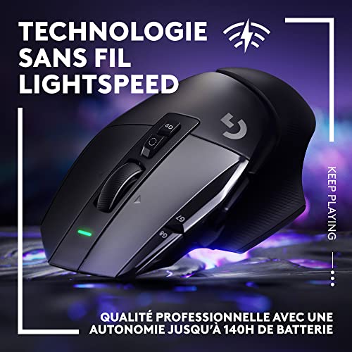 Logitech G 502 X LIGHTSPEED Wireless Gaming Mouse – Optical Mouse with Lightforce Hybrid Optical-Mechanical Buttons, 25K Hero Gaming Sensor, Compatible with PC – MacOS/Windows – Black
