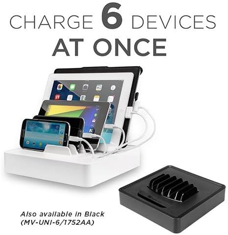 Universal Multi-Device Charging Station for All iPhones, iPads, Nexus, Galaxy, and Other Smartphones and Tablets (MV-UNI-6)