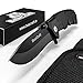 BearCraft Folding Knife in Matt Black Inclusive *Free eBook* | Outdoor Survival Pocket Knife | Small one-Hand Knife with Stainless Steel Blade and Aluminum Handle| Perfect for Work Hiking Camping