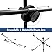 Microphone Stand 2 pack, Ohuhu Tripod Boom Mic Stands, Dual Mic Clip, Collapsible, Black