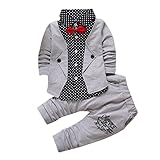 FEITONG Kid Baby Boy Gentry Clothes Set Formal Party Christening Wedding Tuxedo Bow Suit (4 Years)