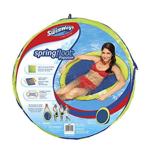 SwimWays Spring Float Papasan, Green/Blue