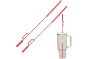 Straw Cleaner Brush, 2 Pcs Silicone Reusable Straw Brush for Stanley Cup Accessories, Glass, Metal Straws, Water Bottle Clean