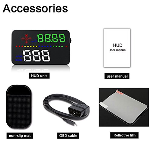 NEW SUN 3.5" HUD Digital Head Up Display Car Speed Warning Alarm OBD2/EUOBD Speedometer KM/h MPH Plug&Play - Thumbnail 5