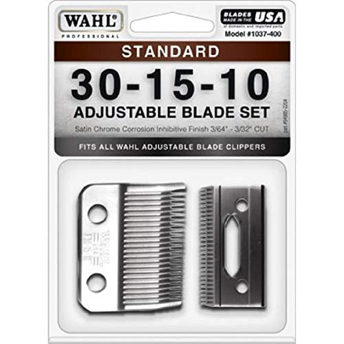 Wahl Professional Animal #30-15-10 Standard Adjustable Blade Set for Wahl's Pro Ion, Iron Horse, Show Pro Plus, U-Clip, and Deluxe U-Clip Pet, Dog, and Horse Clippers (#1037-400)