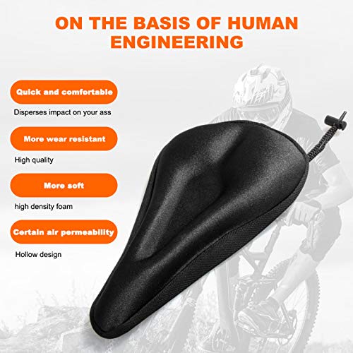 Bike Seat Cushion Cover, Narrow Exercise Bicycle Seat Cover Padded