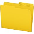 Pendaflex Colour File Folders, 1/2 Cut Tab, Letter, Yellow, 100/Box