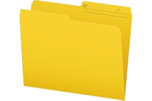 Pendaflex Colour File Folders, 1/2 Cut Tab, Letter, Yellow, 100/Box