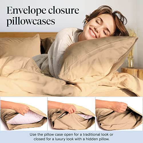 6 PC Queen Sheet Set, Bamboo Sheets Queen Size, Deep Pockets 18" Eco Friendly Wrinkle