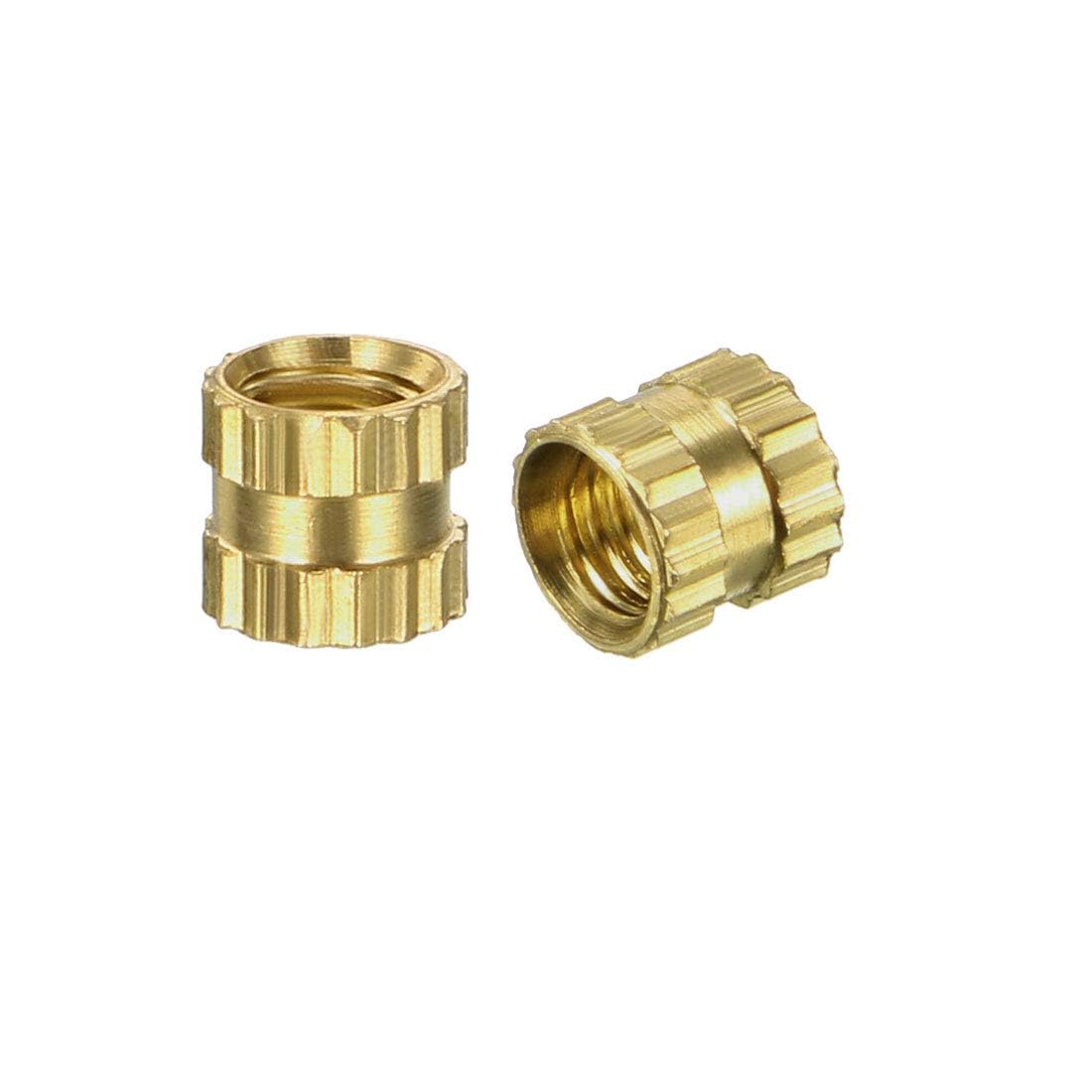 TOP-VIGOR 100Pcs Threaded Insert Knurled Nuts, M3 x 4mm x 4mm OD Brass Female Thread Knurled Nuts, Embedment Nut Insert for 3D Printer
