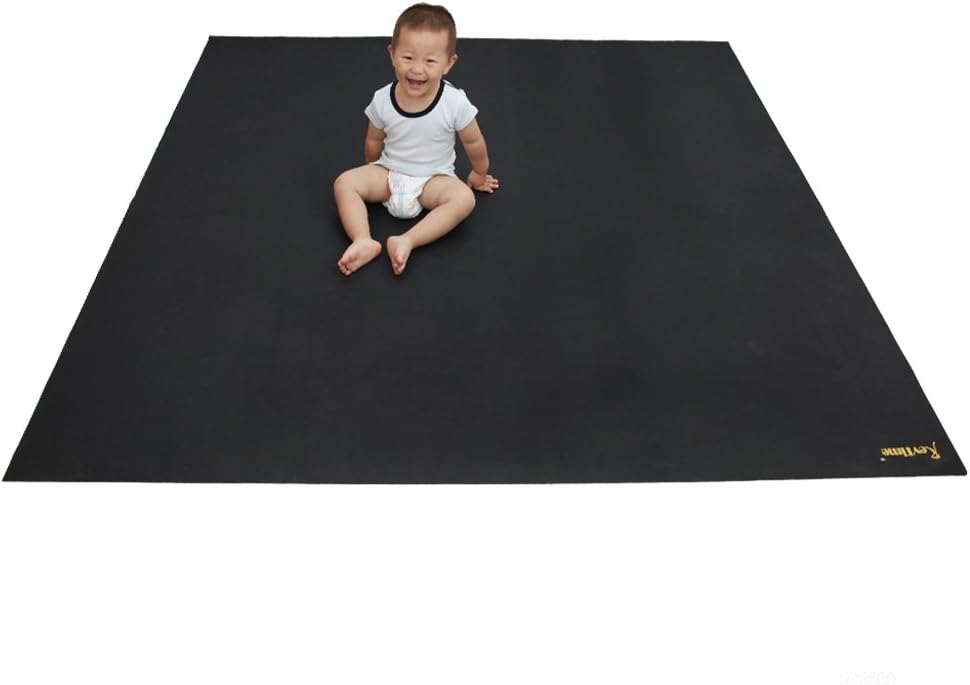 RevTime Super Large Exercise Mat 6 x 6 Feet (72"x72") Heavy Duty Cardio Mat For Home Workouts Gym Black : Sports & Outdoors
