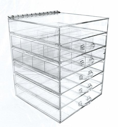 Kardashian Makeup Acrylic Lucite Clear Cube Organiser With Drawers