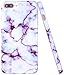 A-Focus Case for iPhone 8 Plus Case, iPhone 7 Plus Case, IMD Design Marble Pattern Stone Texture Soft Flexible TPU Slim Fit Cover Case for iPhone 7 Plus 8 Plus 5.5 inch Glossy Purple