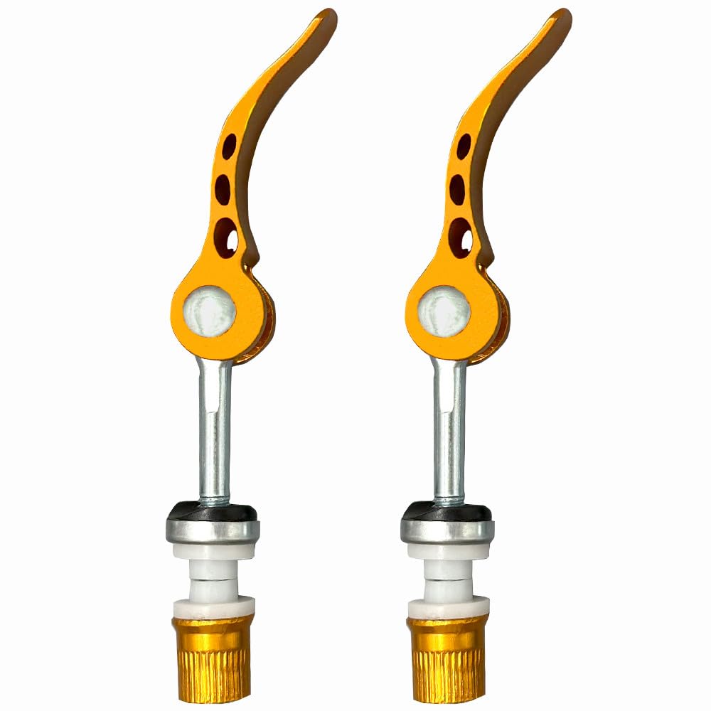 DAZISEN Bike Seat Post Clamp - Quick Release Bicycle Accessories Lightweight and Durable,Yellow,60 * 65mm