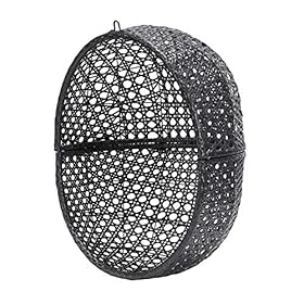 Egg Chair X-Large Outdoor Indoor Hanging Egg Chair with Stand Rattan Wicker Porch Swing with UV Resistant Blue Cushion… 51BGiwuWlrL