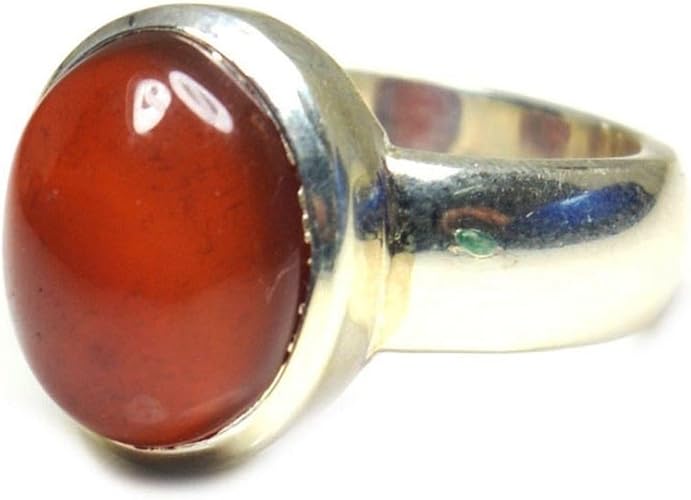 Gemsonclick Anello In Vero Argento 925 Con Corniola Da 7 Carati Per Guarigione Dei Chakra Misura H K L M S T U V W Y Z Amazon It Gioielli