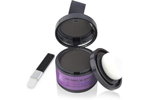 BRIMFULITE Root Touch Up Hair Color Quick Covering Hair Powder for Men and Women Stain-proof Windproof Gray Hair Cover Up with Compact Puff and Mirror 0.14 oz (Gray)