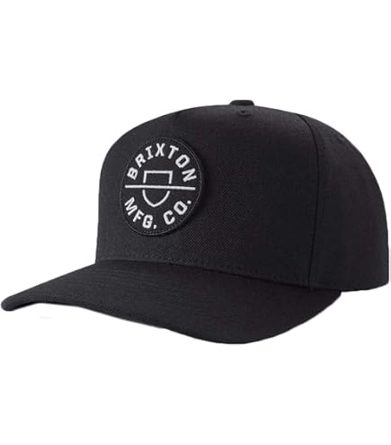 Brixton Men's Baseball Cap Black – with Adjustable Snapback at