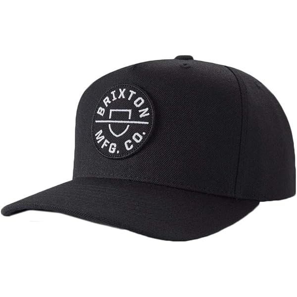 Boné Nixon Snapback Preto E Branco - Estrutura Profunda Com Aba Curvada - Ajuste 52-62,5cm
