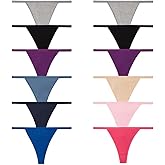 Nabtos Sexy Women's Underwear Cotton Panties String T-Back Thongs Lingerie (Pack of 6)