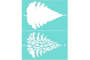 YeulionCraft Christmas Theme Self-Adhesive Silk Screen Printing Stencil, Reusable Sign Stencils for Painting on Wood, DIY Decoration T-Shirt Fabric, Christmas tree-01