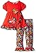 Rare Editions Girls' Coral to Navy Flower Print W Butterfly Applique Legging Set