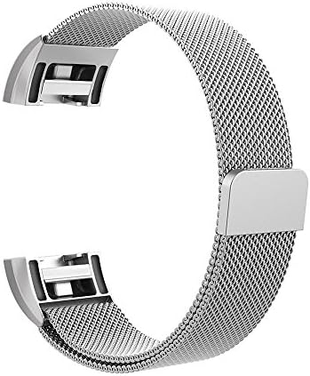 Fitbit Charge 2 Bands,PASAONE Milanese Loop Stainless Steel Replacement Metal Bands with Adjustable Magnet Lock