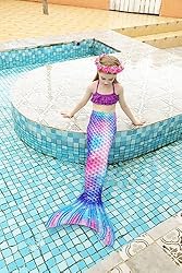 DNFUN Mermaid Tails for Swimming for Girls Monofin